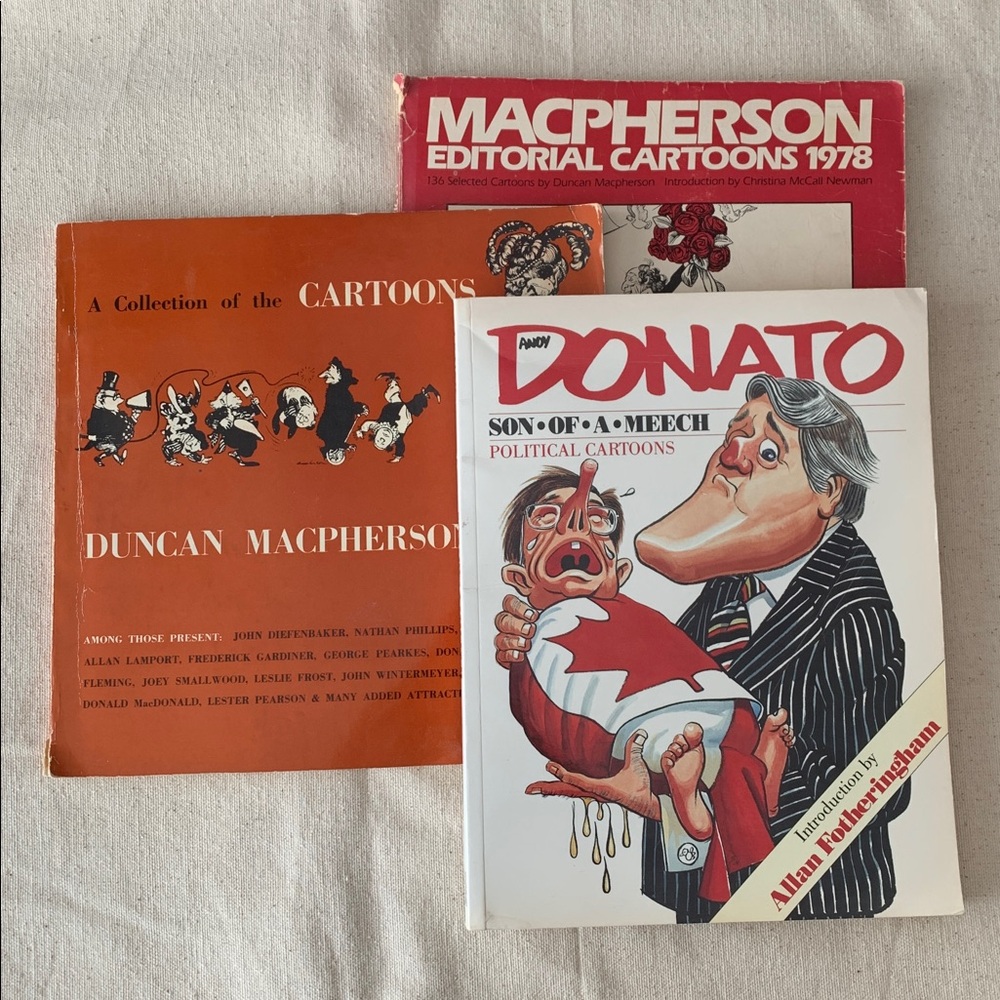 Book Lot | Vintage Editorial Cartoons, Political Satire, Toronto Star and Sun